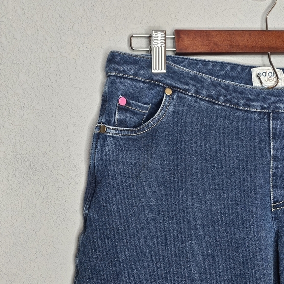 Pajama Jeans Womens Medium Blue Straight Leg Pink Drawstring‎ Comfy Pull On - Picture 4 of 12